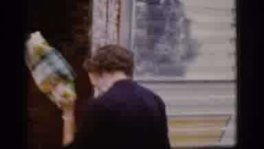 Flagstaff Arizona (1968): Women Enter Camping Car Hide Her Face