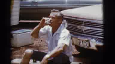 Flagstaff Arizona (1968): White Man Having A Drink In The Trailer Park
