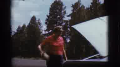 Flagstaff Arizona (1968): People Load Up The Car And Walk Back And Forth As They
