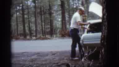 Flagstaff Arizona (1968): Man Collecting Wood From The Woods And Putting It In His