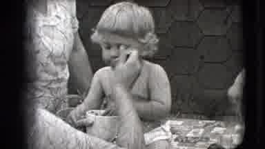 New Hampshire USA (1942): Feeding Babies Food In An Old Black And White Video