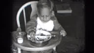 New Hampshire USA (1942): Black And White Video Of Parent Feeding Child