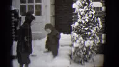 Buffalo New York (1944): Little Children Running Falling Playing Outside Cold Snow