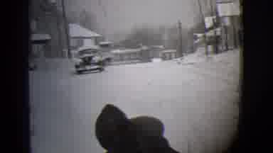Buffalo New York (1944): Men Pulling A Sled With A Kid On It