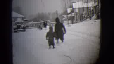 Buffalo New York (1944): Two Children Walk In The Snow Together The Older Of The