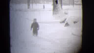 Buffalo New York (1944): Small Toddler Makes Small Steps Through The Snow In A