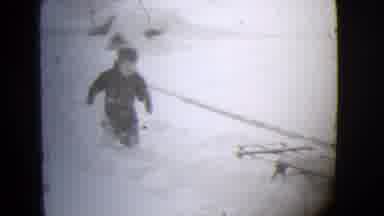 Buffalo New York (1944): Young Toddler Walking And Playing In The Snow After