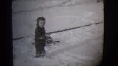 Buffalo New York (1944): Boy Playing In The Snow On Typical Winter Day With Lots