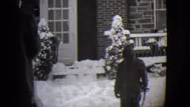 Buffalo New York (1944): Man Carrying A Child In The Snow