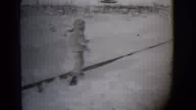 Buffalo New York (1944): Boys In Winter Clothes Playing In Snow