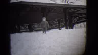 Buffalo New York (1944): Baby In Parker Walking In Snow