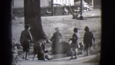 Buffalo New York (1944): School Age Boys Rough Housing In The Courtyard Of The