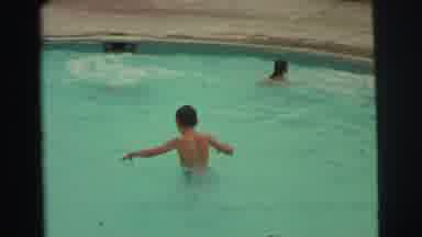 Yellowstone Wyoming USA (1971): Children Diving And Playing In A Pool Especially A
