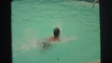 Yellowstone Wyoming USA (1971): Two Young Boys Swimming On A Community Pool On An