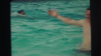 Yellowstone Wyoming USA (1971): Two People Appear Enjoying A Swimming Pool As The