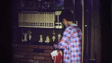 East Lansing Michigan (1972): Excited Youth Wearing Patterned Pajamas Hangs
