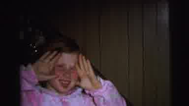 East Lansing Michigan (1972): Little Girl Makes Faces At The Camera Before Going