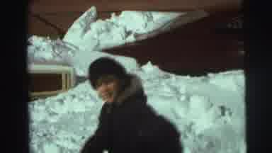East Lansing Michigan (1972): Kid Walking On A Very Thick Layer Of Soft Snow