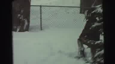 East Lansing Michigan (1972): Three Kids Playing In A Yard In The Snow Together