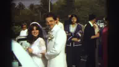 East Lansing Michigan (1972): Bride And Groom Pose One More Time In Front Of Their