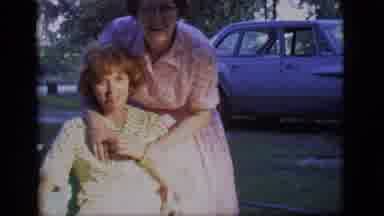 Des Moines Iowa (1966): Two Adult Women Mother And Daughter Hugging On The Porch