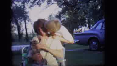 Des Moines Iowa (1966): Little Boy And A Woman Who Is Holding A Dog With An Old