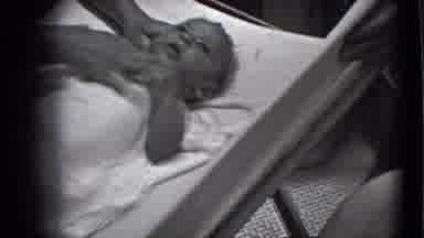Trenton New Jersey (1941): Black-And-White Shot Of Woman Wiping Baby Color Shot Of