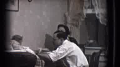Trenton New Jersey (1941): Family Dinner Time Father Patting Son
