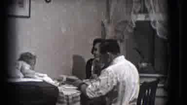 Trenton New Jersey (1941): Couple Eating On Dinner Table With Baby Then Shot Of