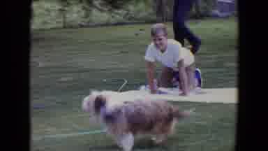 Flagstaff Arizona (1961): A Little Boy Dressed In A White T-Shirt And A Cute Dog