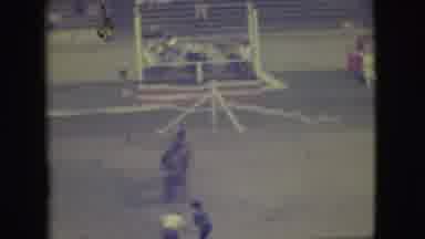 Denver Colorado (1949): Person Wearing Red Shirt Falls Off Bull At Rodeo Inside