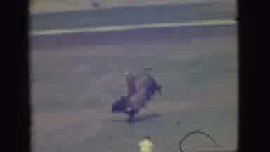 Denver Colorado (1949): Brave Man Rides Energetic Bull Trying To Buck Him Off