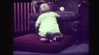 Union City New Jersey (1942): Baby Rehearses His First Steps Inside The Living