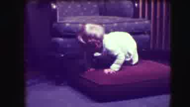 Union City New Jersey (1942): Blonde Baby Girl In Green Dress Backing Up On To Arm