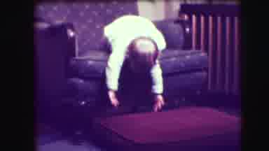 Union City New Jersey (1942): Baby Pushing Himself Back On Chair