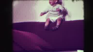 Union City New Jersey (1942): Small Child Falling Off Back Of Couch Onto Cushion
