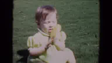 Davis California (1967): Young Child In Light Colored Dress Playing With Toys In