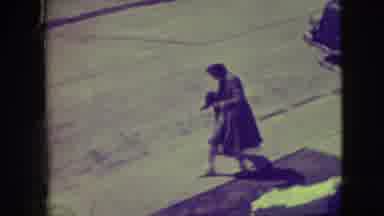 Elmwood Park Illinois (1945): Mom Holding Her Son So He Doesn't Fall From Roller