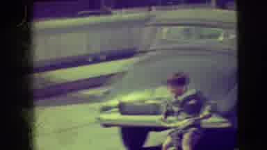 Elmwood Park Illinois (1945): Little Boy Riding Tricycle Down Street Cuts To Close