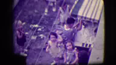 South Haven Michigan (1946): Kids Playing Together Near Sandbox And Running Down