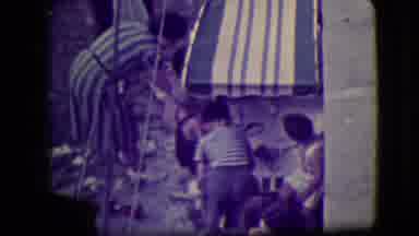 South Haven Michigan (1946): Kids And Their Parents Playing With Sand With A