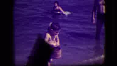 South Haven Michigan (1946): Small Boy Playing In The Beach With A Bucket