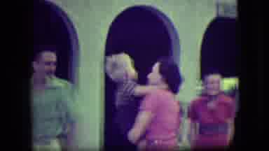 Park Ridge Illinois (1946): People With Kids In Front Of A Building With Rounded