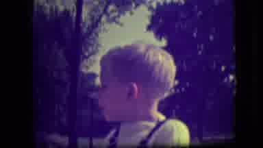 Park Ridge Illinois (1946): Little Blonde-Headed Boy Talking Outside In The Front