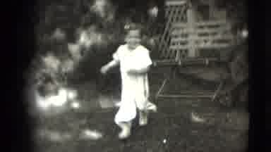 Levittown New York (1942): Two Very Happy Little Toddler Girls In White Run Around
