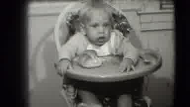 Levittown New York (1942): Laughing Baby In High Chair
