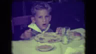 Patterson New Jersey (1946): Two Little Blond Boys Eating Food At The Dinner Table