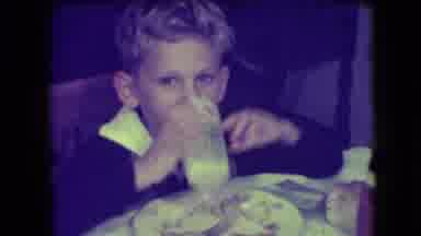 Patterson New Jersey (1946): Young Boy Drinking Glass Of Milk While Eating A Meal