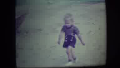 Long Beach New York (1946): A Little Child Running On A Beach To A Woman Holding