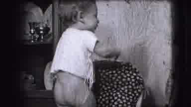 Cliffside Park New Jersey (1942): Mother Dressing Her Baby In Black And White Old